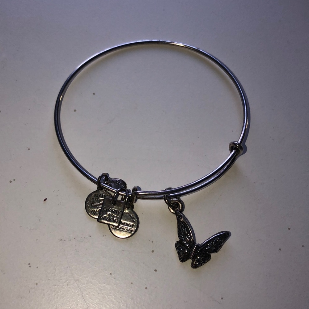 Alex and Ani silver butterfly bangle
